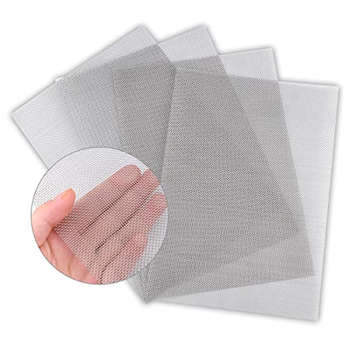 4PACK Stainless Steel Woven Wire Mesh Never Rust, Air Vent Mesh 11.8'X8.2'(300X 210mm), Hard and Heat Resisting Screen, 1mm Hole 20 Mesh Easy to Cut by Valchoose