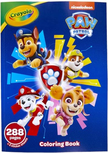 Crayola Paw Patrol Coloring Book with Stickers, Gift for Kids, 288 Pages, Ages 3, 4, 5, 6