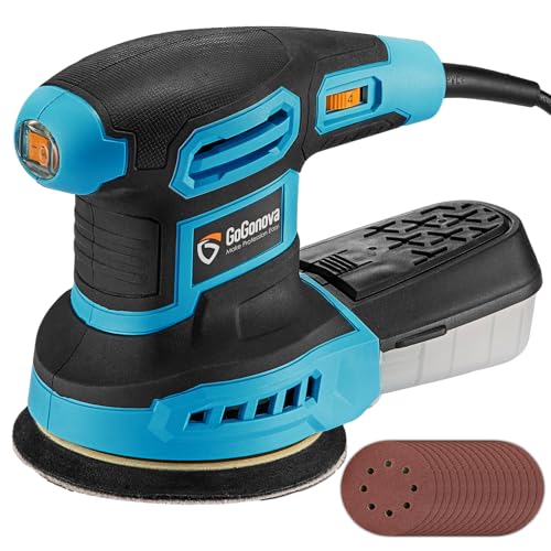 GoGonova 3.0A (360W) Orbit Sander, 6 Speeds Random Orbital Sander, 5” Electric Sander Kit with 15pcs Sandpapers, Dust Collector and Vacuum Adapter, Ideal Power Sander for Woodworking