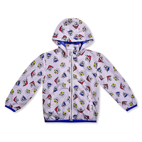 Paw Patrol Nickelodeon Boys Windbreaker Jacket for Toddlers and Little Kids – Grey