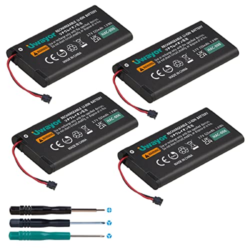Uwayor 4 Pack HAC-006 Battery Replacement for Nintendo Switch HAC-015 HAC-016 Left & Right Controller with Tools