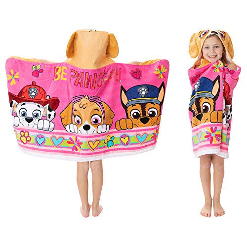 Franco Paw Patrol Pink Bath/Pool/Beach Soft Cotton Terry Hooded Towel Wrap, 24' x 50', Kids