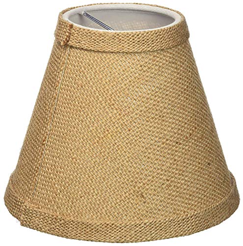 Urbanest Chandelier Lamp Shade 6-inch, Hardback, Clip On, Burlap