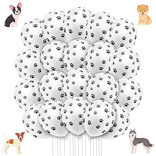 Abeillo 20 Pieces Dog Paw Balloons Funny Paw Print Balloons Pet Latex Balloons for Children's Birthday Western Cowboy Farm Party Decoration Supplies