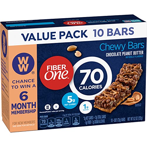 Fiber One 70 Calorie Chewy Snack Bars, Chocolate Peanut Butter, 10 ct