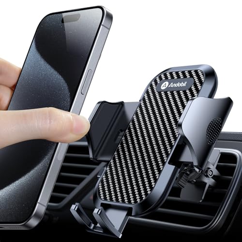 andobil Car Phone Holder Mount [2024 Upgraded] Smartphone Air Vent Holder Mount Easy Clamp Hands-Free Compatible with iPhone 12 13 14 15 Pro Max Samsung Galaxy S24 Ultra S23 S22 S21 Note 20