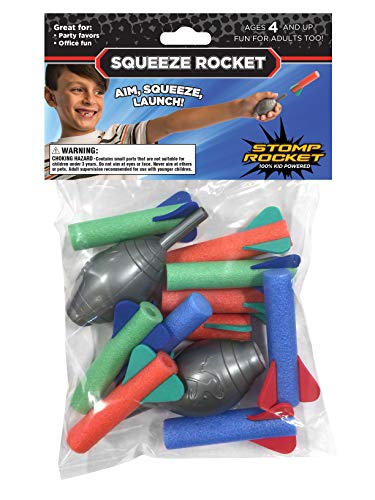 Stomp Rocket The Original Squeeze Rocket, 10 Rockets - Soft Foam Rocket Launcher STEM Gift for Boys & Girls - Ages 4 & Up - Fun Backyard & Outdoor Kids Toys Gifts for Boys & Girls
