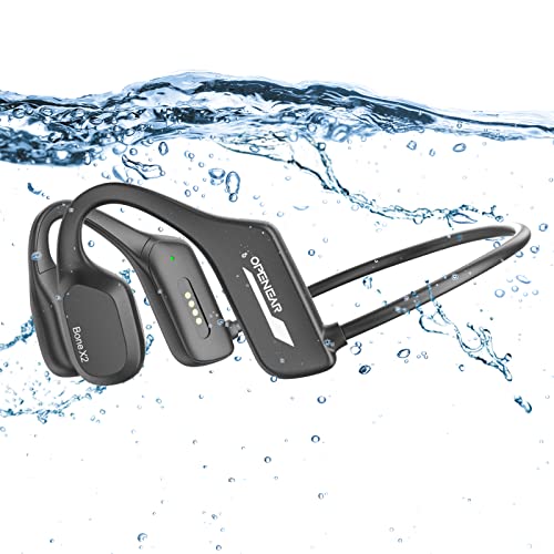 SAMVEK Swimming Headphones,Bone Conduction Headphones Bluetooth 5.3,IP68 Waterproof Wireless Headphones,Open Earphones Built-in MP3 Player 32G Memory,Sports Headphone Suitable for Swimming,Running