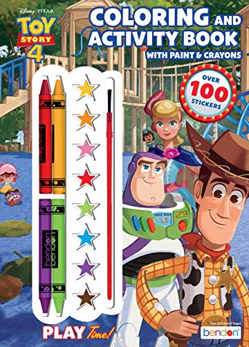 Disney Toy Story 4 Official Coloring Book with Paints and Crayons, Multicolor