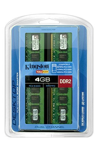 Kingston ValueRAM 4GB 667MHz DDR2 Non-ECC CL5 DIMM (Kit of 2) Desktop Memory