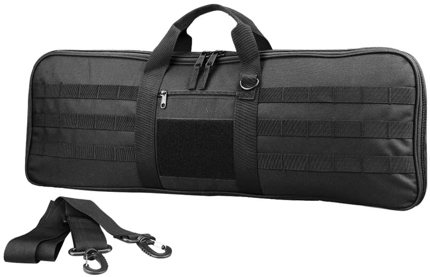 XTACER Tactical Bow Case MOLLE Recurve Takedown Bow Case Fully Padded Case (BLACK)