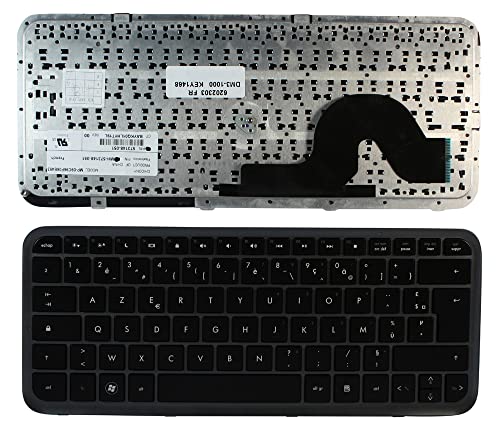 Keyboards4Laptops French Layout Grey Frame Glossy Black Replacement Laptop Keyboard Compatible with HP Pavilion dm3-1130us