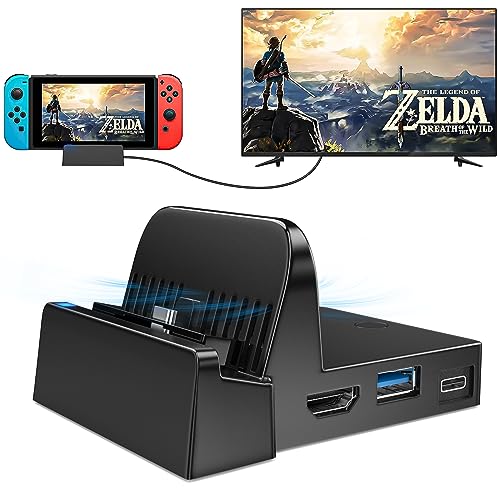 Portable Switch TV Docking Station with 4K/1080P HDMI and USB 3.0 - Dock for Nintendo Switch/Switch OLED Model (No Charging Cable)