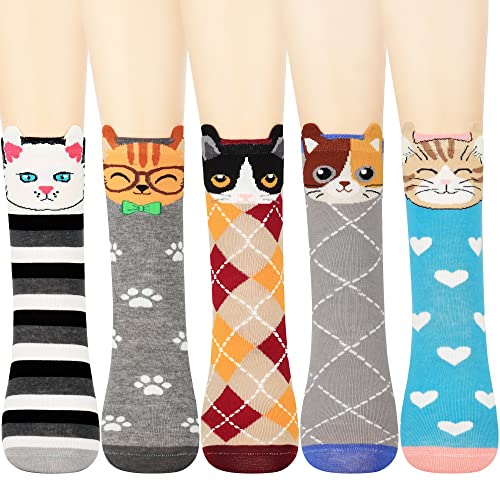 Jeasona Women's Cat Socks Cat Gifts for Cat Lovers Mom Women Teenage Girls