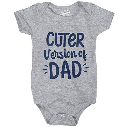 Crazy Dog T-Shirts Cuter Version Of Dad Baby Bodysuit Funny Son Family Boy Graphic Novelty Jumper Funny Baby Onesies Funny Sarcastic Onesie Novelty Onesie Light Grey 12 Months