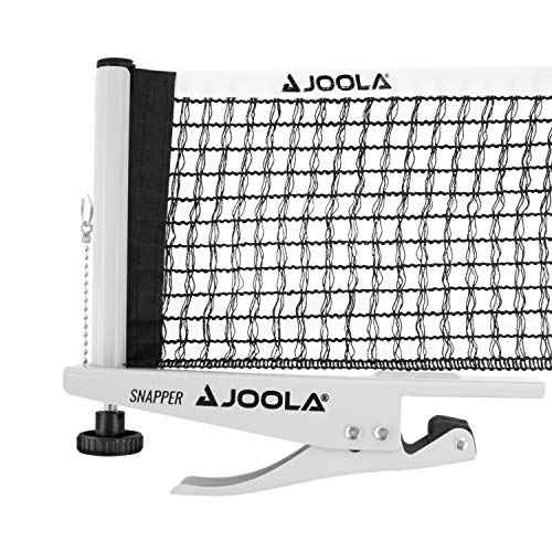 JOOLA Snapper Professional Table Tennis Net and Post Set - Portable and Easy Setup 72' Regulation Size Ping Pong Spring Activated Clamp Net, Silver