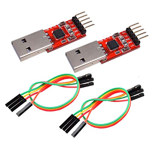 IZOKEE CP2102 Module USB to TTL 5PIN Serial Converter Adapter Module Downloader for UART STC 3.3V and 5V with Jumper Wires