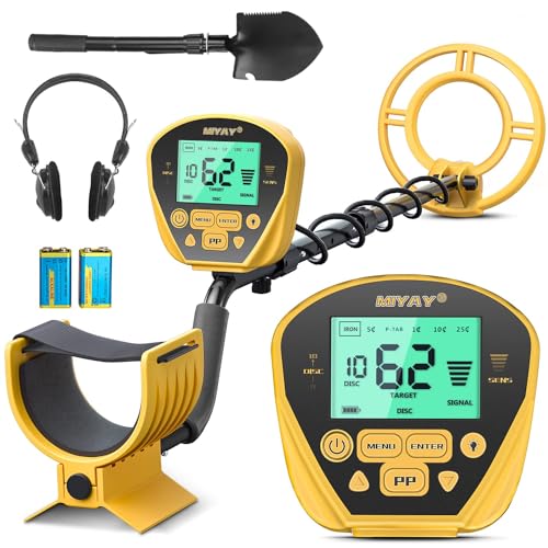 Metal Detector for Adults (German Patent 2024) - Professional Gold and Silver Detector with LCD Display, High Accuracy Waterproof Pinpoint 5 Modes, 10' Coil Lightweight Metales Detectors