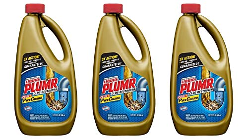 Liquid-Plumr Pro-Strength Clog Remover, Full Clog Destroyer, 32 Fluid Ounces (Pack of 3)