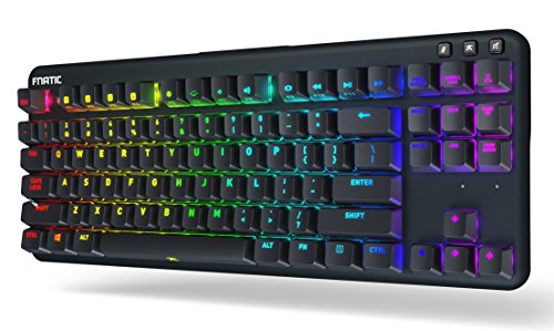 Fnatic miniSTREAK - LED Backlit RGB Mechanical Gaming Keyboard - Cherry MX Silent Red Switches - Small Compact Portable Tenkeyless Layout - Ergonomic Wrist Rest - Pro Esports Gaming Keyboard