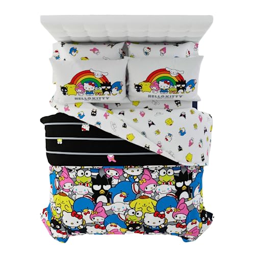 Franco Sanrio Hello Kitty & Friends Bedding 7 Piece Super Soft Comforter and Sheet Set with Sham, Queen, (100% Official Licensed Product) Collectibles