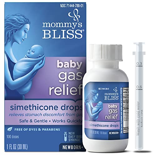 Mommy's Bliss Gas Relief Drops Bottle, Simethicone Drops for Infants, Relieves Stomach Discomfort, Safe & Gentle, Ginger Flavor, 1 Fl Oz (Pack of 1)