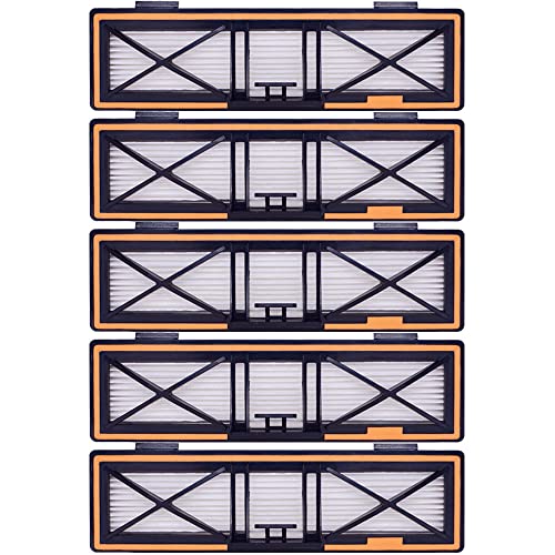 Neutop Orange Replacement H13 HEPA Filters Compatible with Neato D10, D9, D8, D7, D6, D5, D4, D3, Robotic Vacuum Cleaners, 5-Pack.