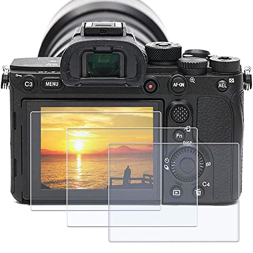 PCTC Screen Protector fit for Sony alpha 1 a7II A7III a7SII a7SIII a7RII a7RIII a7RIV RX100VII RX100VI RX100V RX100IV RX100M2 A9II,ZV-E10 RX10IV ZV-1 ZV-1M2,3 Packs Tempered Glass Screen Protector