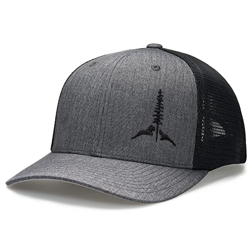 LARIX Flexfit 110 Trucker Hat - Tamarack Mountain (Heather-Charcoal/Black)