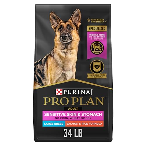 Purina Pro Plan Sensitive Skin and Stomach Dog Food Large Breed Salmon and Rice Formula - 34 lb. Bag