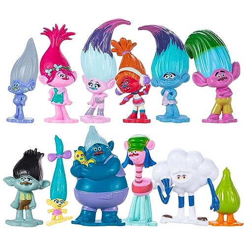 12 Pack Troll Action Figures, 1.58-2.7 Inch Troll Dolls for Easter, Halloween, Christmas Decorations, Great Gift for Your Kids (12 PCS)