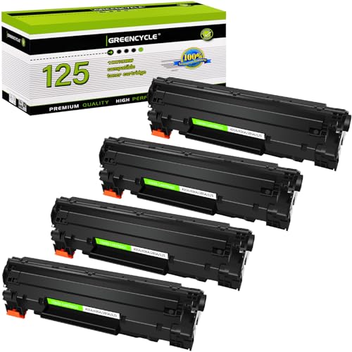 greencycle Compatible Toner Cartridge Replacement for Canon 125 CRG-125 C125 3484B001AA to use with ImageClass LBP6030w LBP6000 ImageClass MF3010 Laser Printer (Black, 4 Pack)