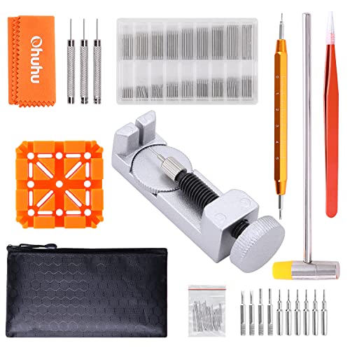 Watch Link Removal Kit, Ohuhu Upgraded 166PCS in 1 Watch Repair Kit Watch Band Tool kit Watch Pin Removal Tool Spring Bar Tool Watch Link Remover Strap Tool with 126PCS Link Pins Perfect Gifts