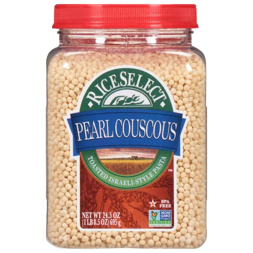 RiceSelect Pearl Couscous, Israeli-Style Wheat Couscous Pasta, Non-GMO, 24.5-Ounce Jar, (Pack of 1)