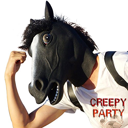 Horse Mask Party Dress Up Horse Head masks for adults Men Masquerade (black)