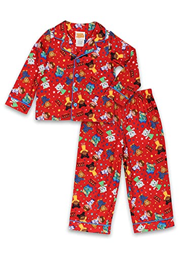 Daniel Tiger Neighborhood Toddler Flannel Coat Style Pajamas (3T, Red) (K205003DA)