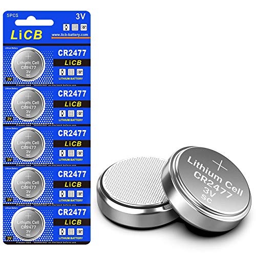 LiCB CR2477 Battery,Long-Lasting & High Capacity CR2477 Lithium Batteries,3 Volt Coin & Button Cell (5-Pack)