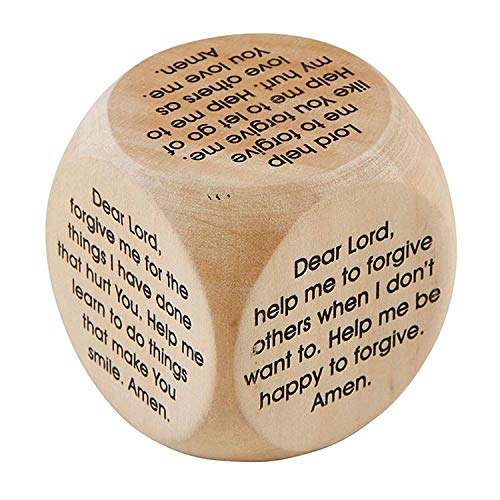 Wooden Forgiveness Prayer Cube Learn How to Pray for Kids Block Activity with Prayers, Religious Gifts for Children