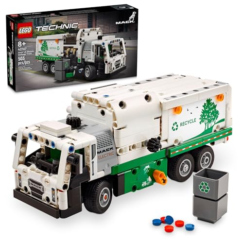 LEGO Technic Mack LR Electric Garbage Truck Toy, Buildable Kids Truck for Pretend Play, Great Gift for Boys, Girls and Kids Ages 8 and Up who Love Recycling Truck Toys and Vehicles, 42167