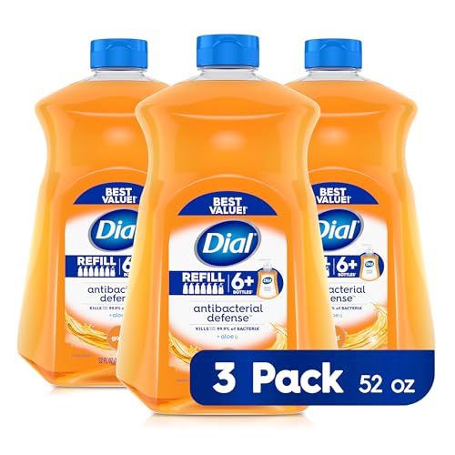 Dial Antibacterial Liquid Hand Soap Refill, Gold, 52 fl oz (Pack of 3)