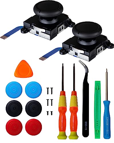 SOSS GAMING 2024 2-Pack Joystick Thumbstick Replacement Kit for All Nintendo Switch and Switch Lite Controllers - Fix & Repair Your Analog Joy-Con Thumb Stick with All Necessary Tools Included