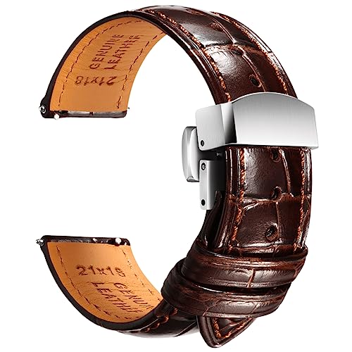 REZERO Leather Watch Band Quick Release Watch Strap, Luxury Italian Replacement Leather Watch Bands Embossed Alligator Grain-19mm 20mm 21mm 22mm