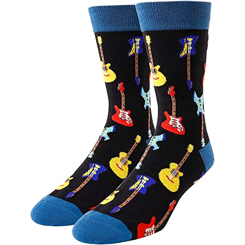 HAPPYPOP Crazy Socks for Guitar Lovers Gifts, Guitar Gifts for Men Women Teen Unique, Heavy Metal Gifts Music Gifts for Bass Guitar Players Teachers
