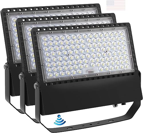 Juyace 36000lm LED Parking lot Lights Dusk to Dawn Stadium Flood Light Outdoor Commercial 5000K IP65 100-277V 240W for Sports Fields Court Arena Security Area(3 Pack)