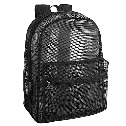 Transparent Mesh Backpacks for School Kids, Beach, Travel - Mesh See Through Backpack with Padded Straps Large