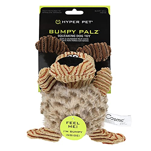 Hyper Pet Bumpy Palz 2-In-1 Interactive Dog Toys, Dog Chew Toys & Dog Puzzle Toy (Plush Dog Toy Exterior & Fun Squeaky Dog Ball Dog Toy Interior for Large Dogs, Medium Dogs & Small Dogs)
