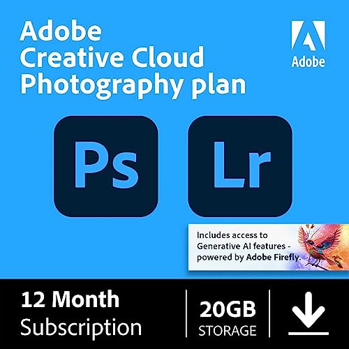 Creative Cloud Photography Plan 20GB (Photoshop + Lightroom) | 12-month Subscription with auto-renewal