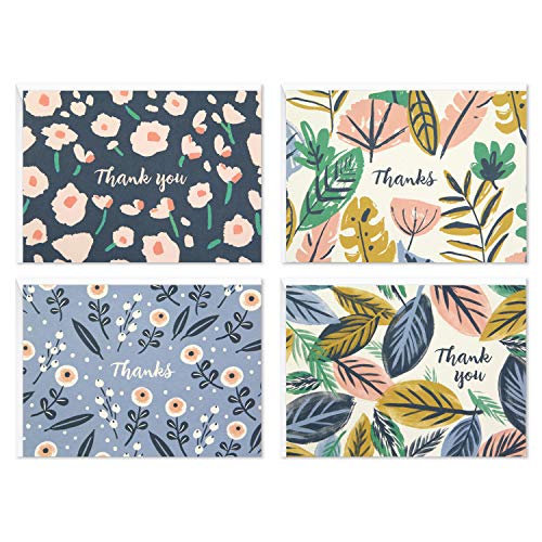 Hallmark Thank You Cards Assortment, Painted Florals (48 Cards with Envelopes for Baby Showers, Bridal Showers, Weddings, All Occasion)