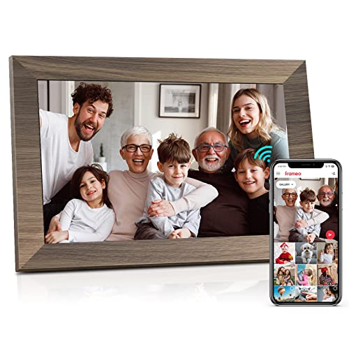 Canupdog 10.1 WiFi Digital Picture Frame, IPS Touch Screen Smart Cloud Digital Photo Frame with 16GB Storage, Wall Mountable, Auto-Rotate, Share Photos via Frameo App