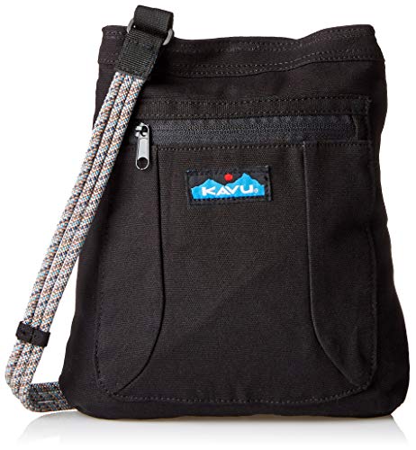 KAVU Keepalong Semi Padded Sling Canvas Rope Crossbody Bag - Black